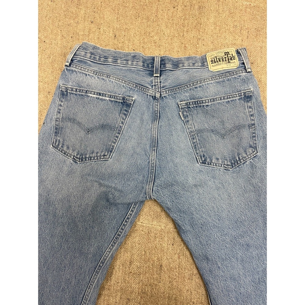 vintage Levi's Silver Tab Jeans mens 32x27 blue 1990s straight Leg - Picture 10 of 10